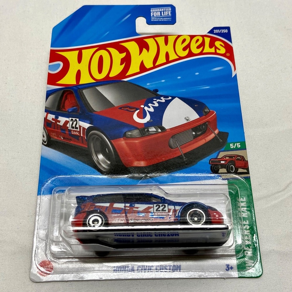 Hot Wheels Honda Civic Custom 201/250 HW Reverse Rake 5/5 Die-cast 1/64 NIP 2025